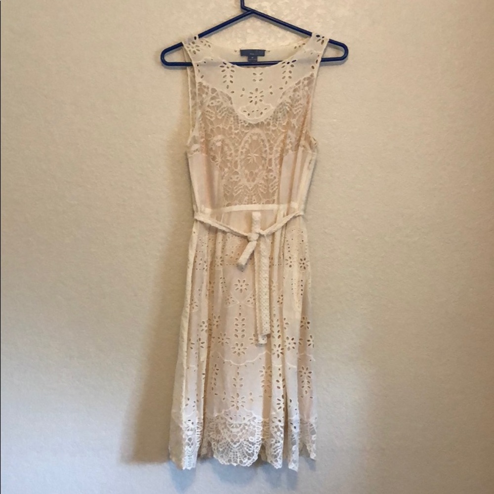 Petite lace dress by Anthropologie